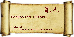 Markovics Ajtony névjegykártya