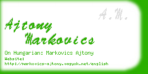 ajtony markovics business card
